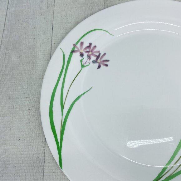 Martha Stewart MTW5 Purple Pacific Wildflowers France Glass Dinner Plates Set 4 - Picture 14 of 16
